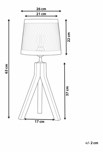 Lampă de masă Belarmino (lemn închis)