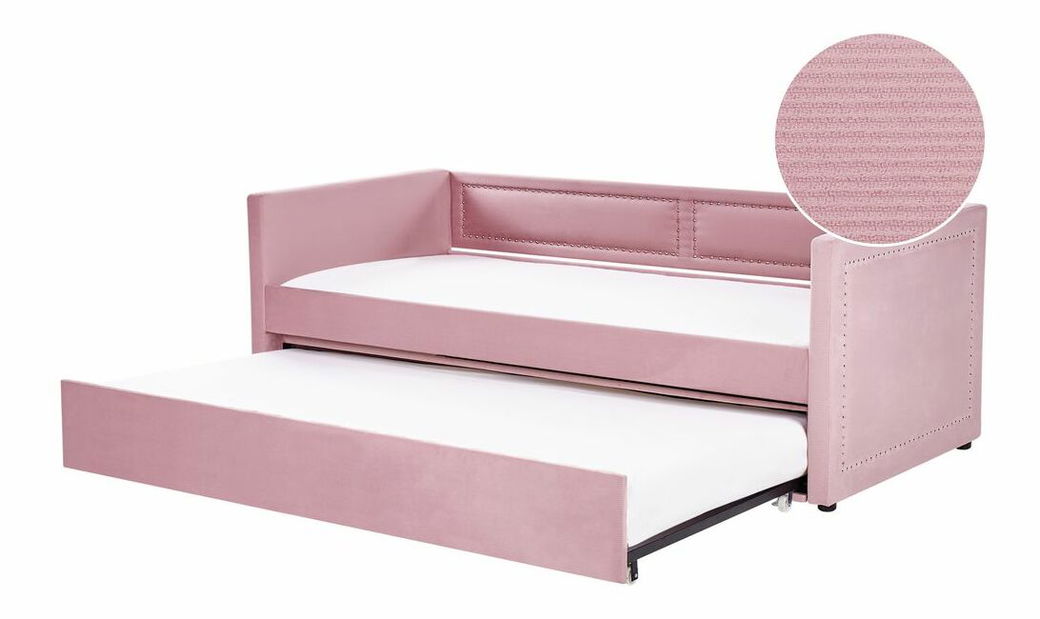 Rozkladacia posteľ 90x200 cm Mai (ružová)