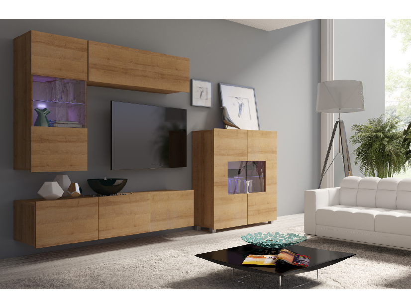 Mobilier living Calabria C3 (Stejar auriu) (fără iluminat)