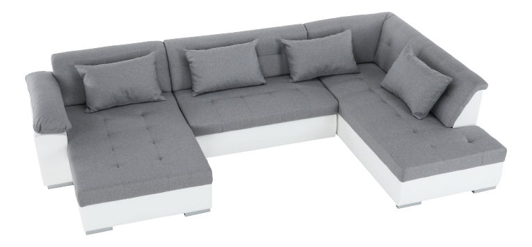 Rohová sedačka U Lenona (biela + svetlosivá) (P)