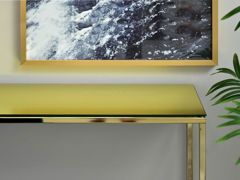 Konzolový stolík Bella Kons (zlatá + zlatá)