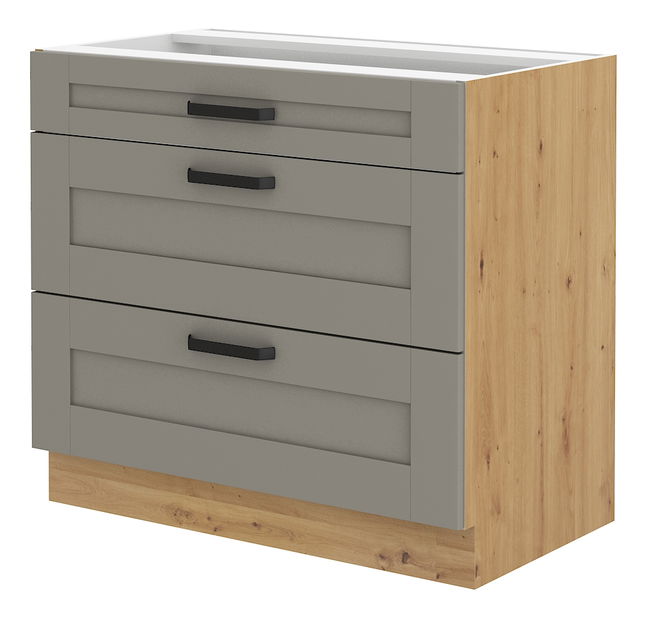 Donji kuhinjski ormarić Lucid 80 D 3S BB (hrast artisan + claygrey)