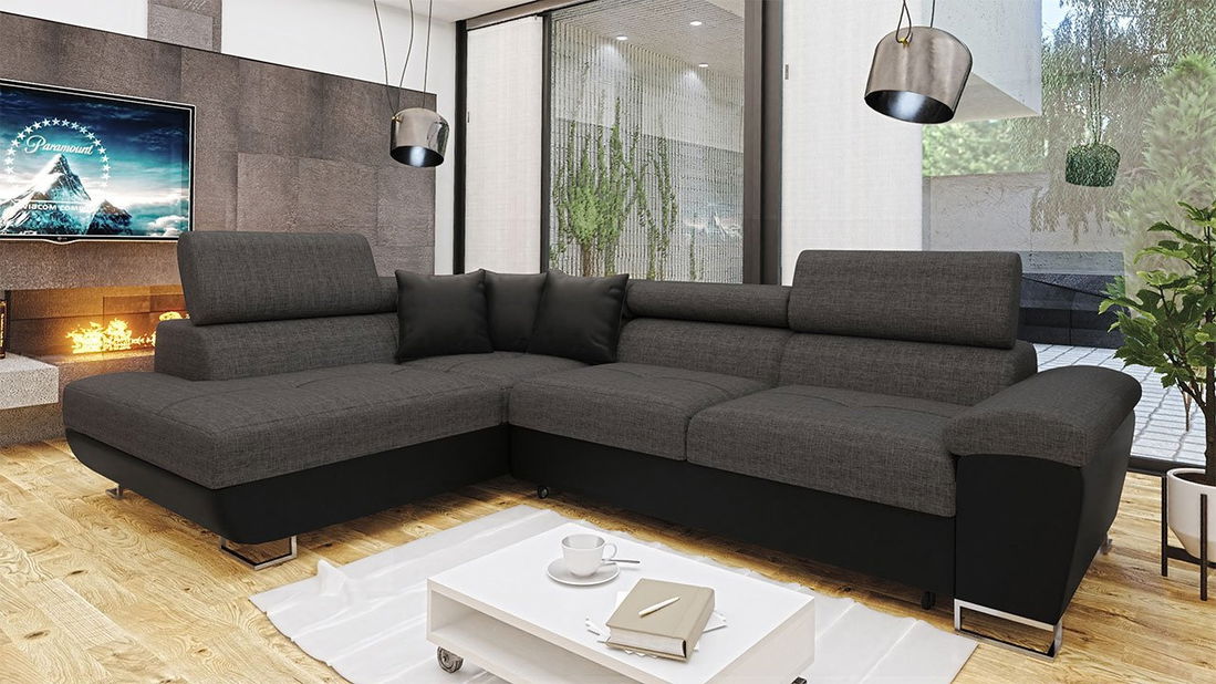 Kutna garnitura Alphard (crna + tamnosiva)