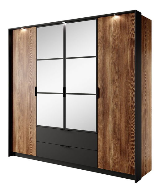 Dulap de haine Chollie 220 (castan + antracit)