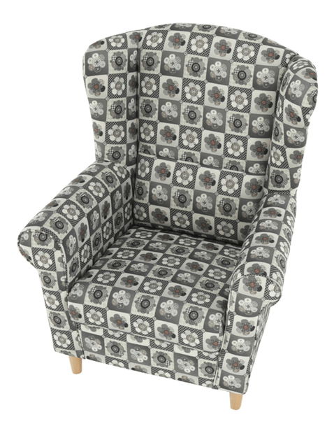 Kreslo ušiak Charlie patchwork N1