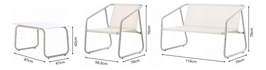 Set mobilier de grădină Leonne (pentru 4 persoane) (bej)