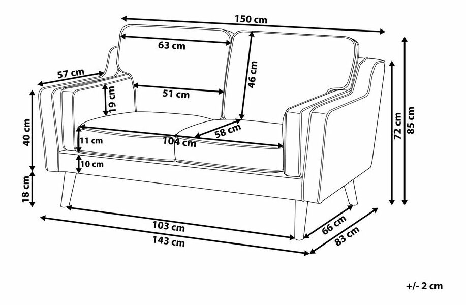 Pohovka dvojsedačka Lulea (smaragdová)