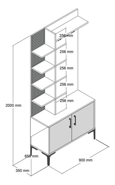 Set mobilier pentru hol Verana (Nuc + Alb)