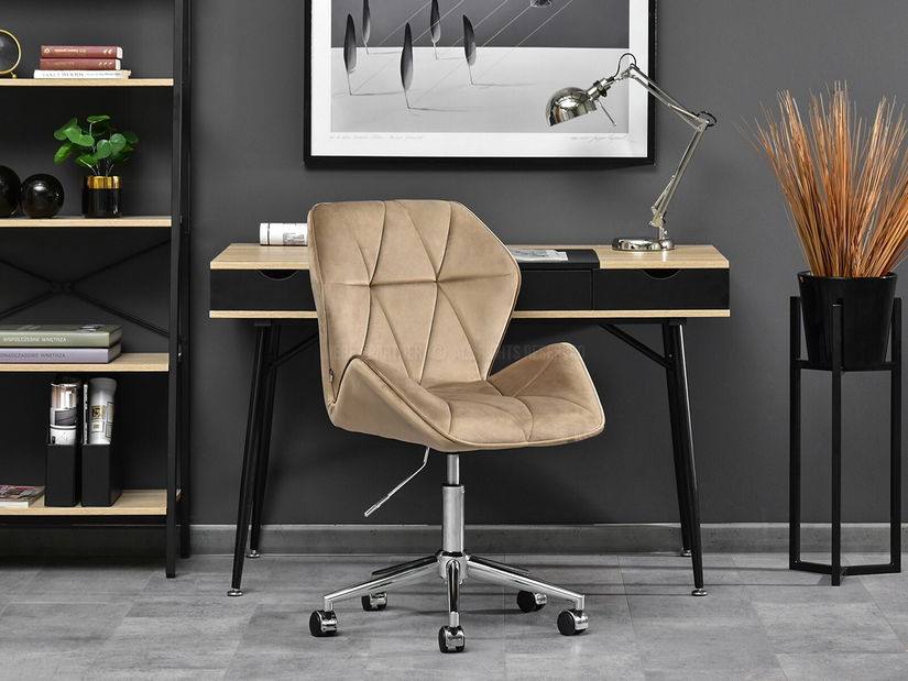 Fotel Velma M (bézs + króm)