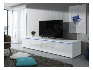 Masă TV Coral XI Double (Alb + Alb lucios)