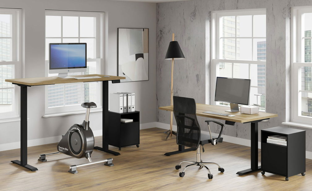 Masă PC electrică Natura 160 (Stejar + Negru)