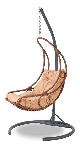Scaun balansoar de grădină Flora (camel + Negru)