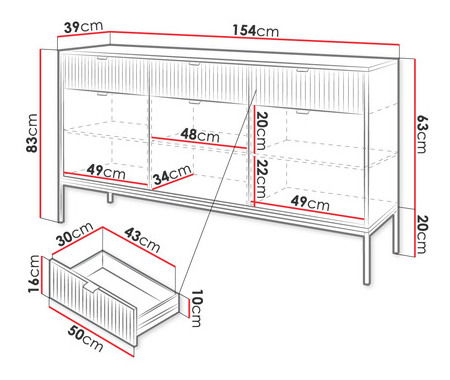 Komoda Mijano MKSZ104 (sivá) *výpredaj