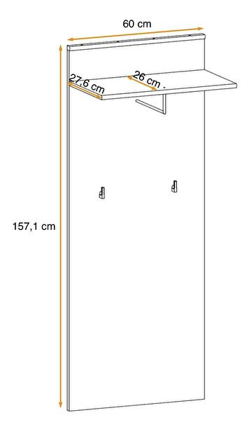 Vešiakový panel Mablo (antracit)