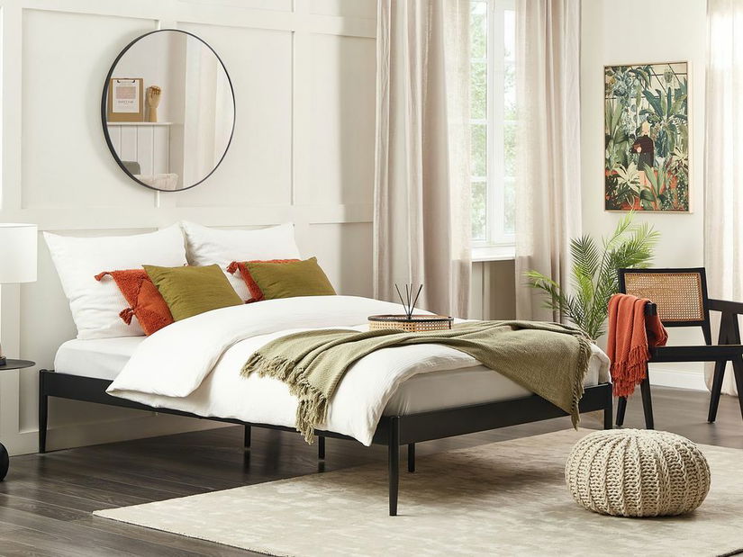 Manželská posteľ 160 cm Victoire (čierna) (s roštom)