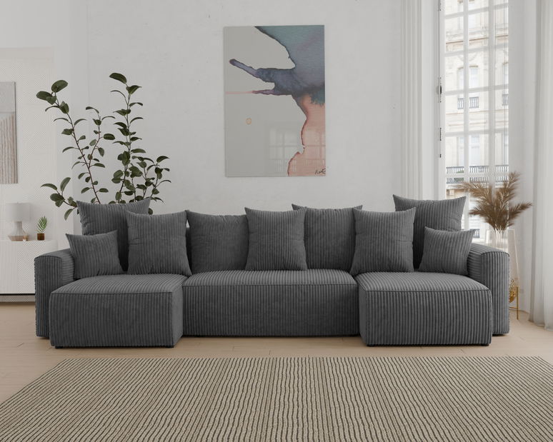 Kutna garnitura Denia U (tamnosiva)