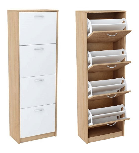 Ormarić za obuću Verity Typ 3 (hrast sonoma + bijela)