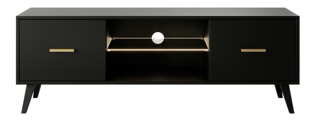 TV skrinka/stolík Savoi I (s osvetlením) (čierna)