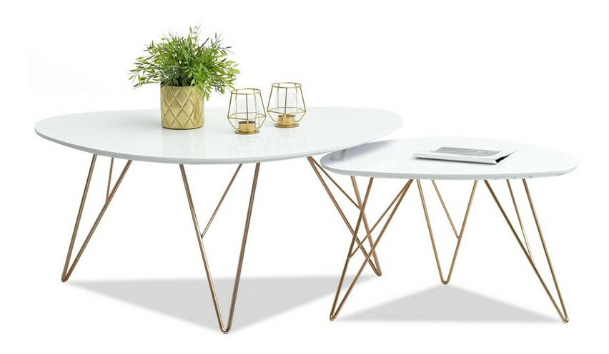 Konferenčný stolík Rave Zest Xl (biela + medená)