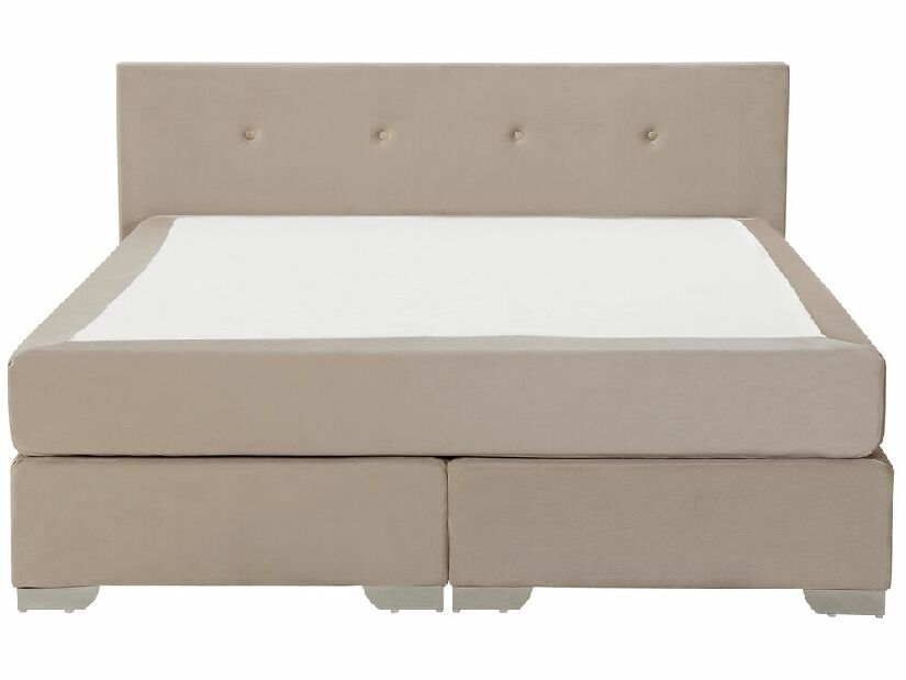 Manželská posteľ Boxspring 180 cm CONSOLE (s roštom a matracom) (béžová)