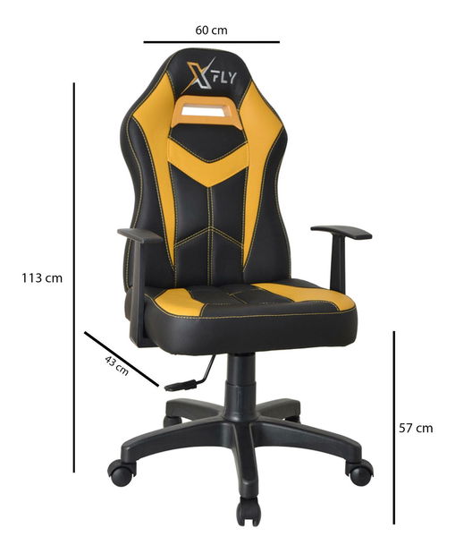 Kancelárske herné kreslo Vamivo 3 (žltá + čierna)