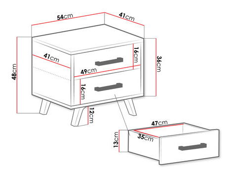 Noptieră Lenona II (verde + auriu)