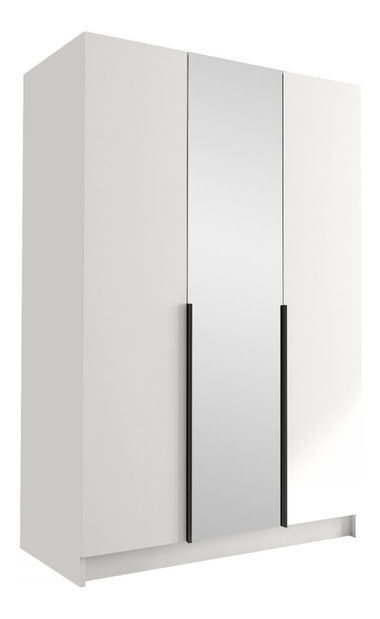 Ormar za garderobu Merpata II (bijela + zlatna) (s ogledalom)