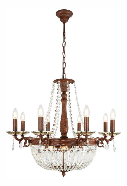 Luster Asha 64130-8R (s kryštálmi) (imitácia hrdze + priehľadná)