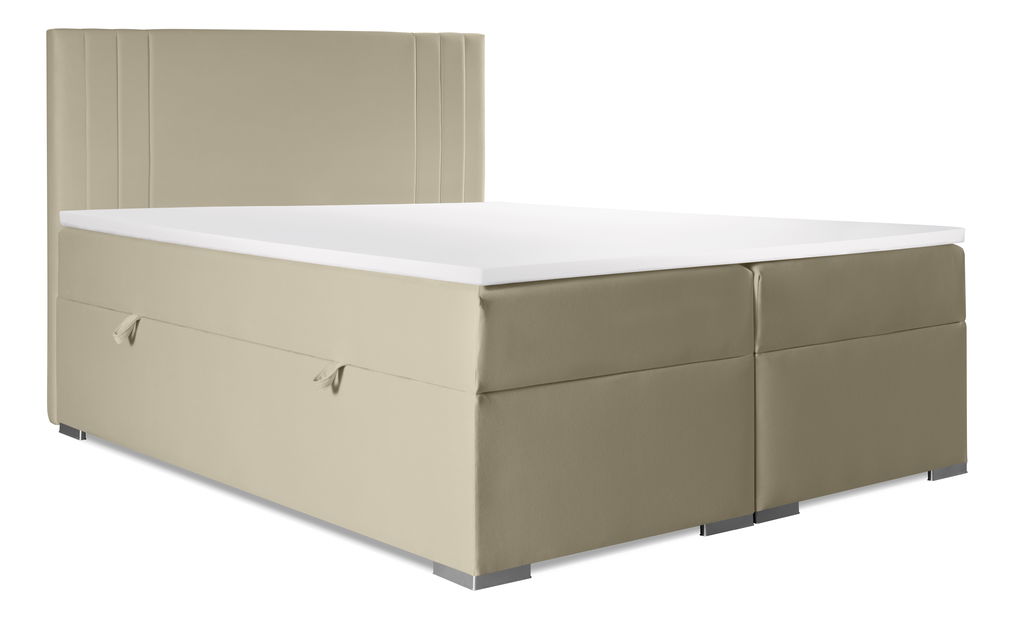 Bračni krevet Boxspring 180 cm Morcano (bež) (s prostorom za odlaganje)