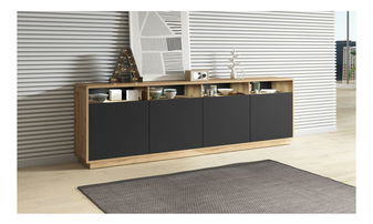 Komoda Albert Typ 25 (dub taurus + čierna matná)