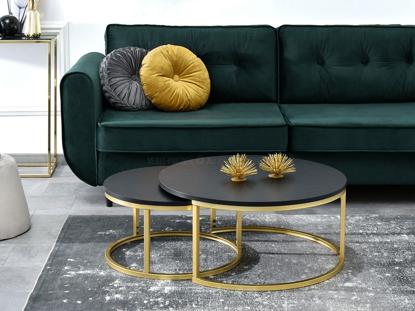 Konferenčný stolík Kolja Zest Xl (čierna + zlatá)