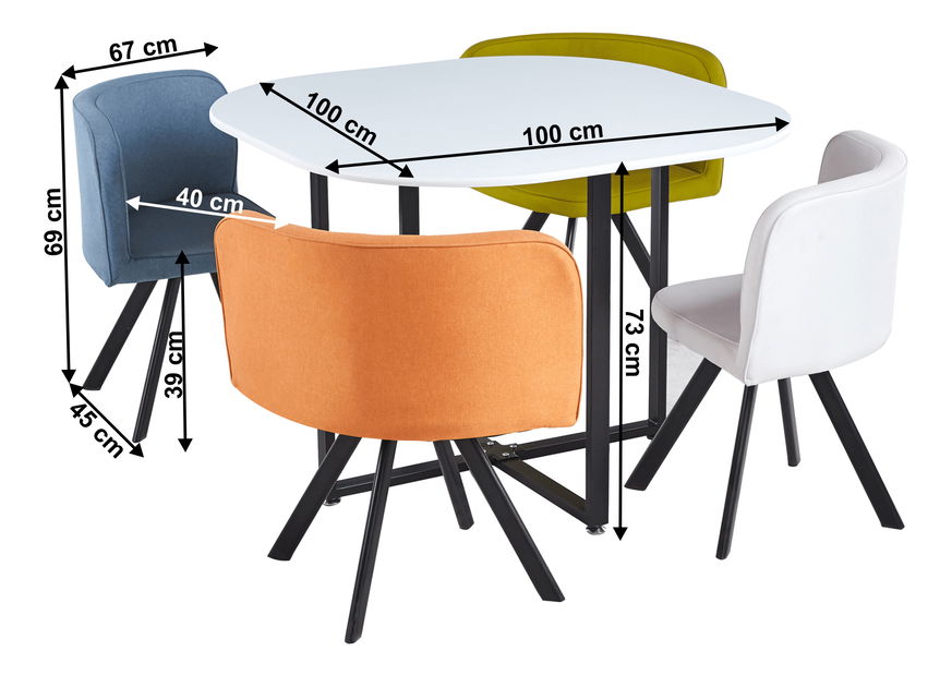 Blagovaonski set 4+1 Brianite (šareno)