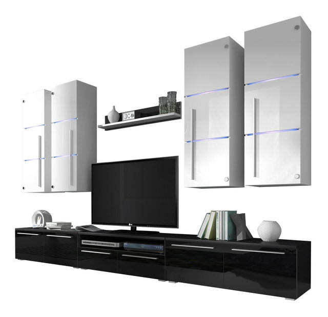 Set za dnevni boravak Bridget (bijela + bijeli sjaj)