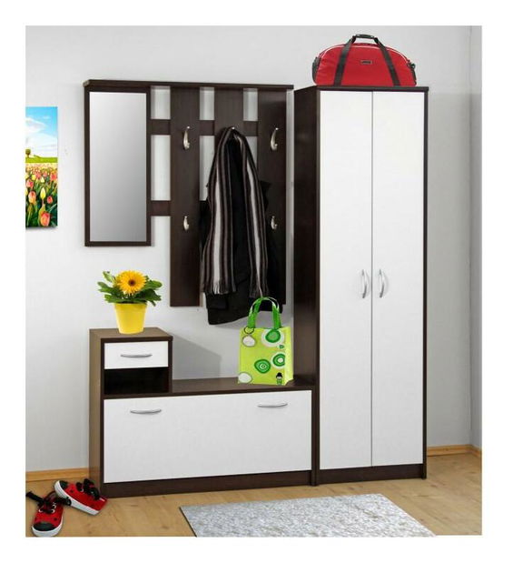 Dulap cu rafturi Vader (Alb + wenge)