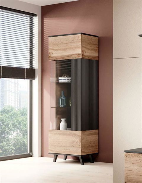 Vitrina Ranae W1 (hrast wotan + crna)