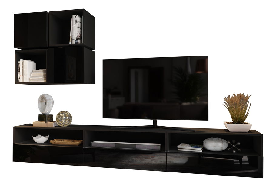 Set za dnevni boravak Berny 20 (crna + crni sjaj)