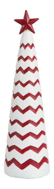 Dekoratívny predmet Jolipa Vianočný kužeľ Nordic Bliss (9x8x30cm) (Červená + Biela)
