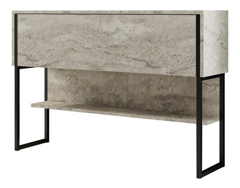 Konzolový stolík Luna 4 (travertín + čierna) 