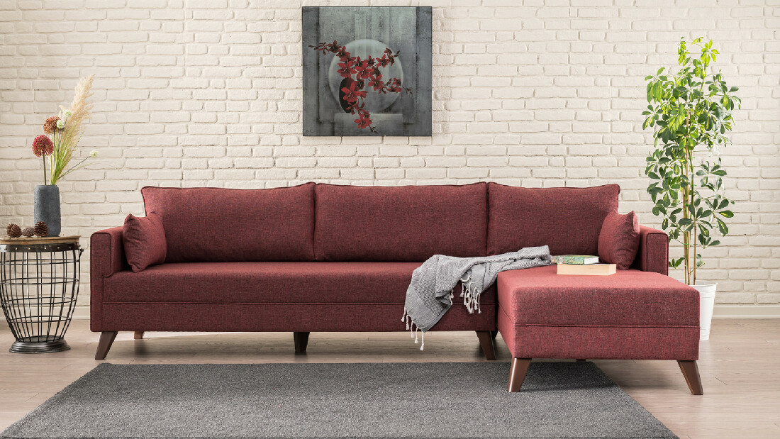 Sofa na razvlačenje Bellina 1 (bordo) (D)