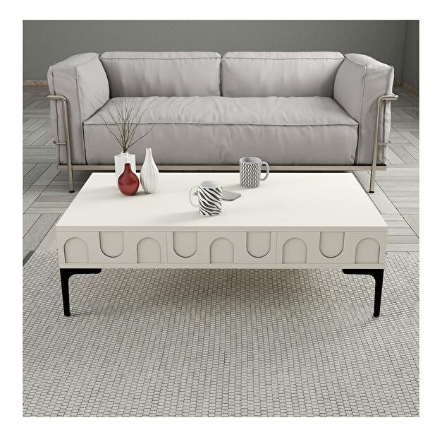 Set mobilier living Lyantela (Crem + negru)