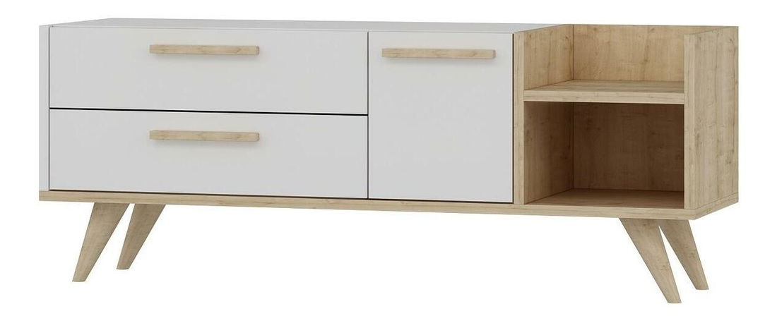 TV stolík/skrinka Movopu 3 (dub zafírový + biela) 