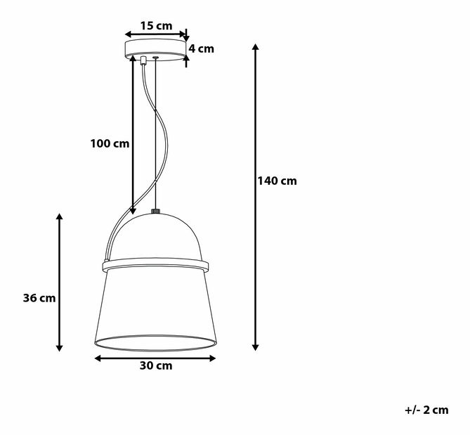 Závesná lampa Adirra (svetlosivá)
