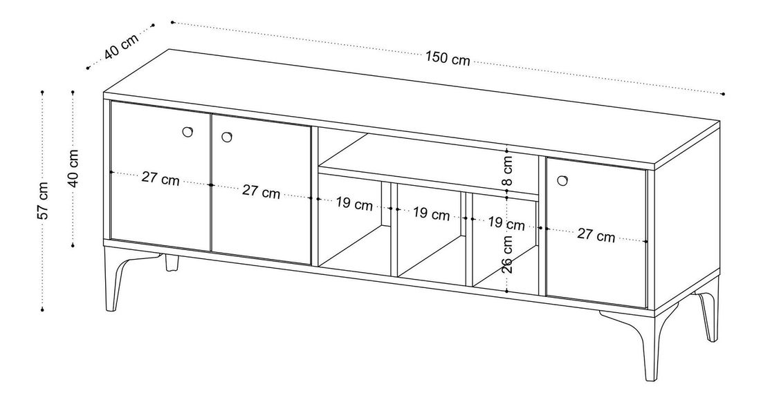 Masă TV/Dulap Aliex 14 (stejar)