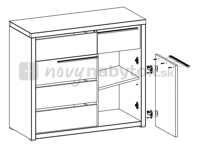 Komoda BRW Lemonade KOM1D5S