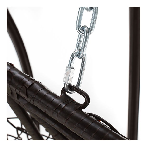 Závesné hojdacie dvojkreslo Dalvoa 2 (hnedá + krémová)