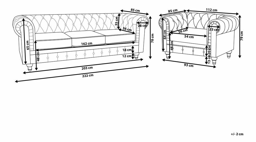 Set canapele Chichester (bej)