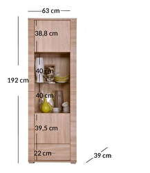 Vitrina Gwenn 1W1S (hrast sonoma)