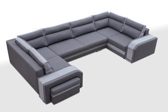 Sarok kanapé Asperata U (szürke + világosszürke) (B)