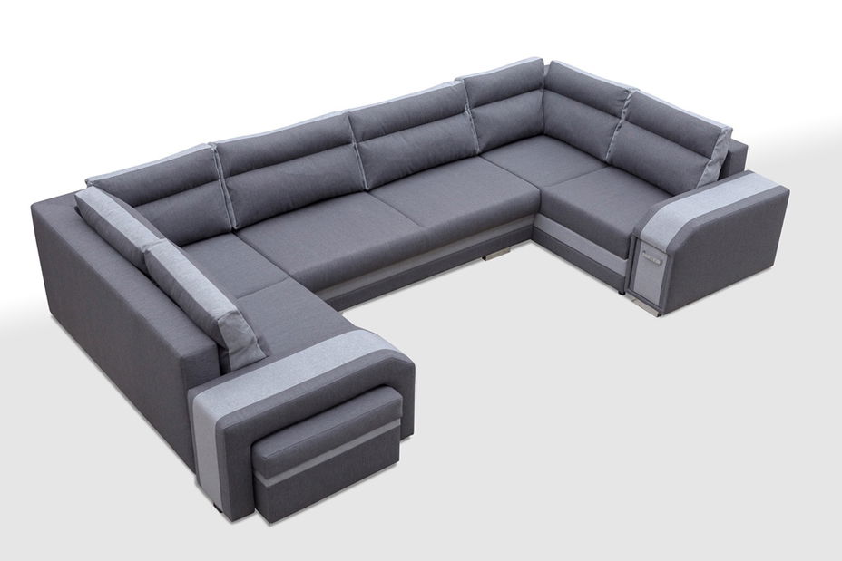 Rohová sedačka Asperata U (sivá + svetlosivá) (L)
