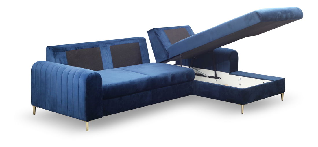 Rohová sedacia súprava Monique (tmavomodrá) (P)